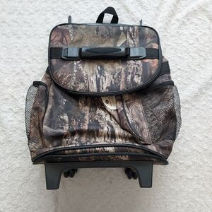 Uline Mossy Oak Camo Rolling Cooler Bag Outdoor Camping Tailgating Beach Picnic